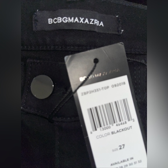 BCBGMAXAZRIA Blackout Skinny Jeans Hem Slits Stretch Size 27 in NWT - Picture 5 of 5